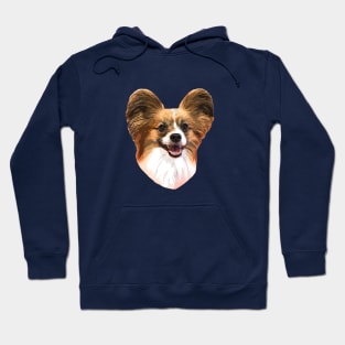 Papillon Dog Red Sable White Papillon Hoodie